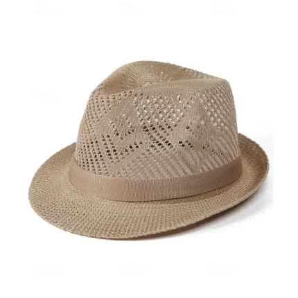 Men's Sun Hat Soaker Hat Safari Hat Gambler Hat Beach Hat White khaki Polyester Travel Beach Vacation Beach Plain Sunscreen 2025